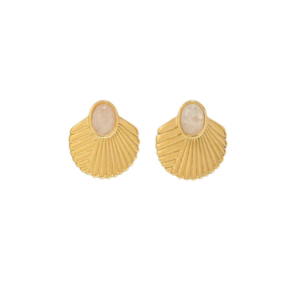 Rose Quartz Shell Earrings - TheCrystalBoutique™
