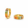 Seven chakra crystal huggie hoop earrings in gold — The Crystal Boutique