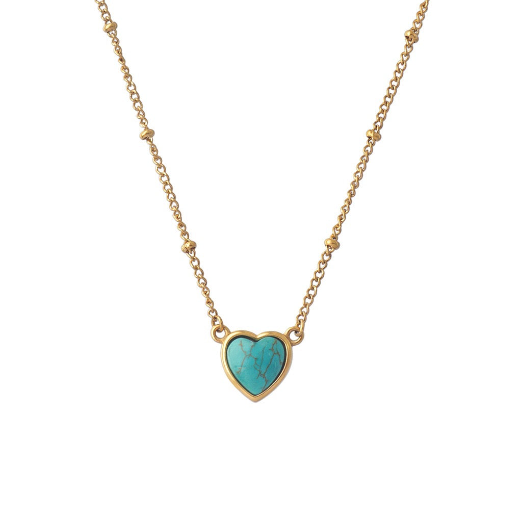 Turquoise Heart Necklace - TheCrystalBoutique™