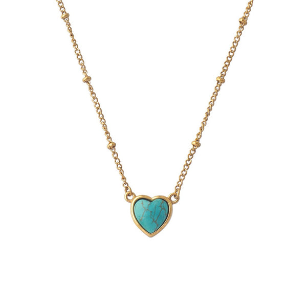 Turquoise Heart Necklace - TheCrystalBoutique™