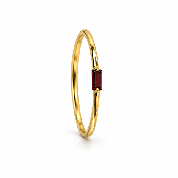 Lab-created ruby stacking ring in 18K gold plating — The Crystal Boutique