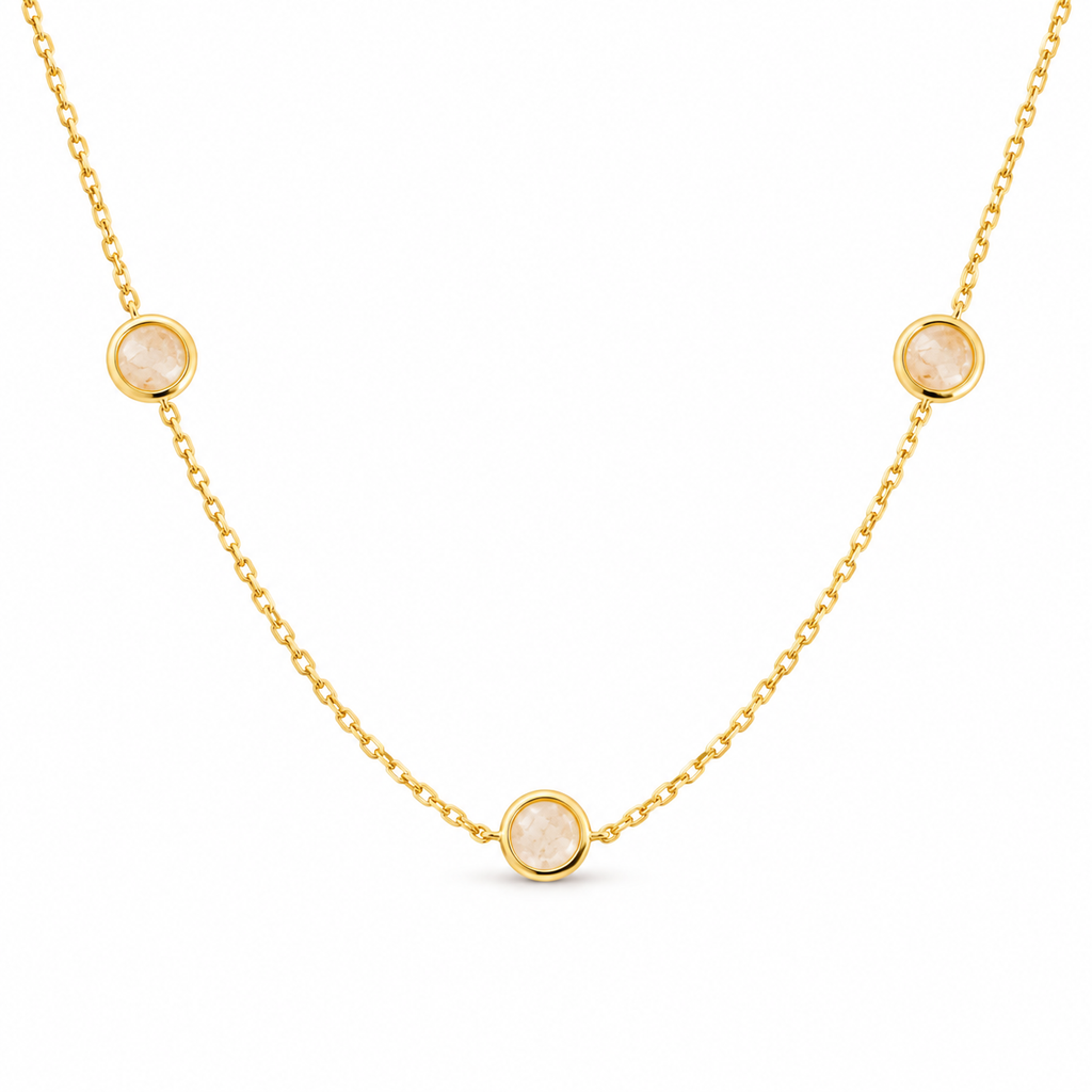Clear quartz bezel choker necklace in gold and silver — The Crystal Boutique