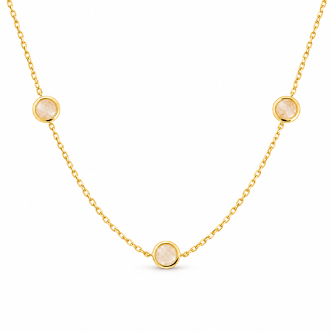 Clear quartz bezel choker necklace in gold and silver — The Crystal Boutique