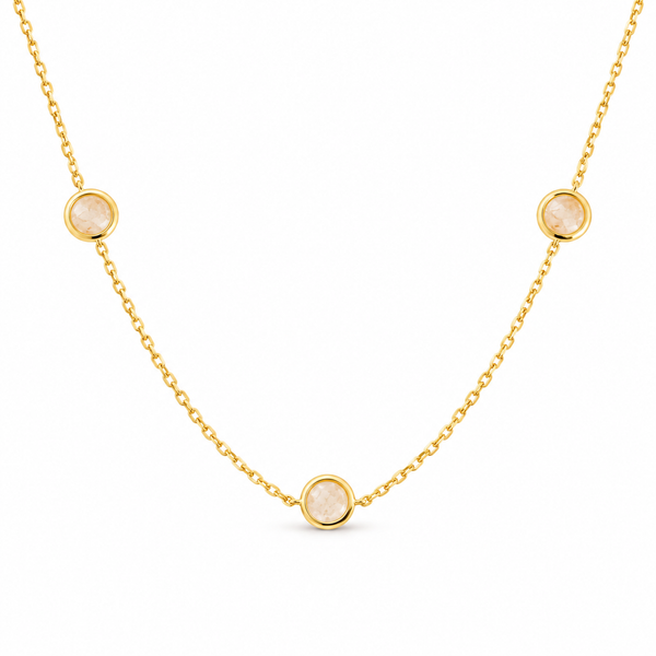 Clear quartz bezel choker necklace in gold and silver — The Crystal Boutique