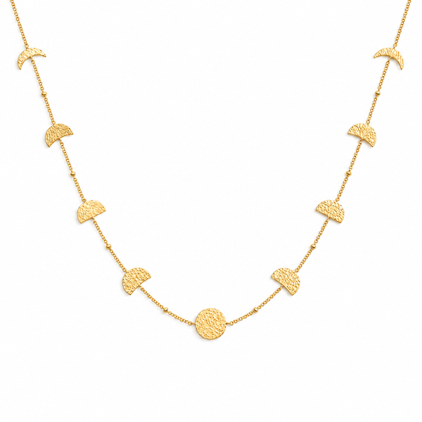 Luna moon phase choker necklace in gold and silver — The Crystal Boutique