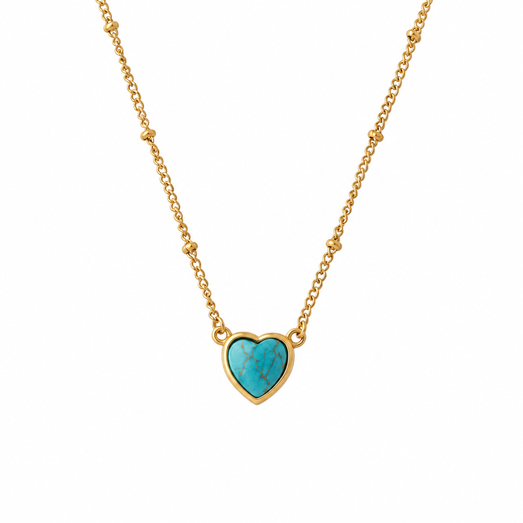 Turquoise Heart Necklace - TheCrystalBoutique™