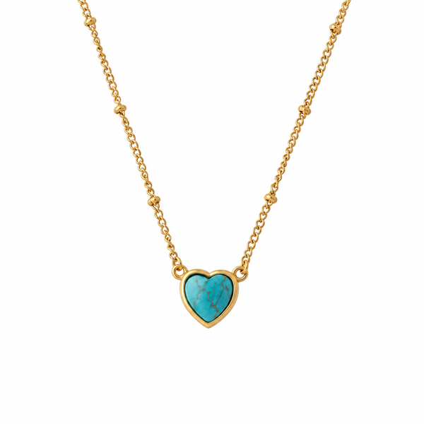 Turquoise Heart Necklace - TheCrystalBoutique™