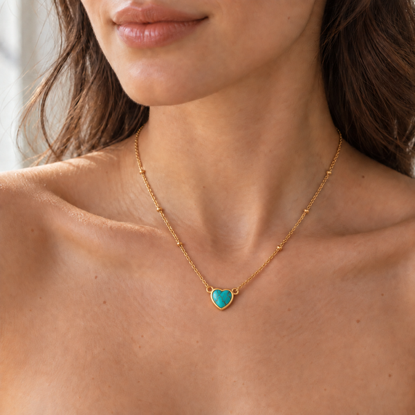 Turquoise Heart Necklace - TheCrystalBoutique™