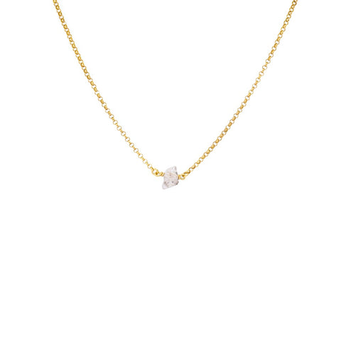 Clear quartz cluster choker necklace in 18K gold plated silver — The Crystal Boutique