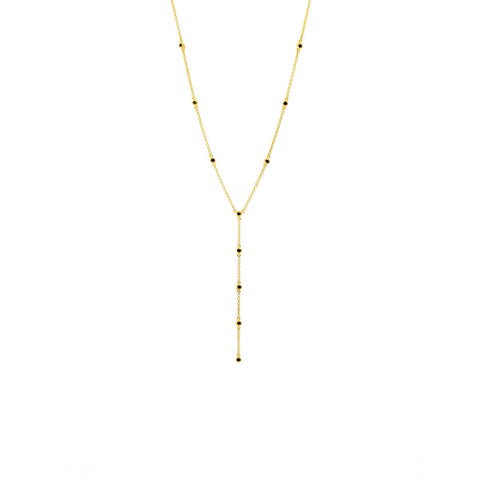The Temptress Necklace  - Black Onyx Lariat - TheCrystalBoutique™