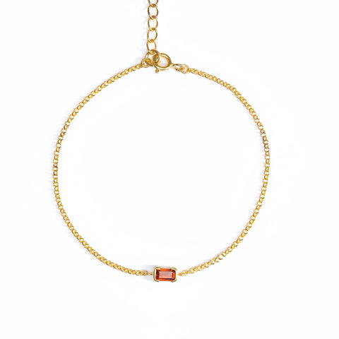 Genuine garnet bracelet in gold — The Crystal Boutique