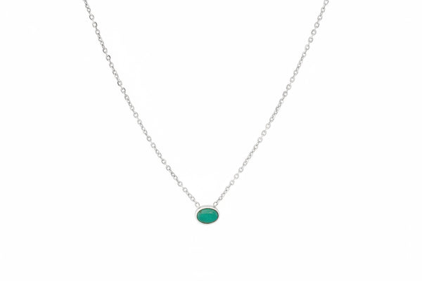 Genuine turquoise choker necklace in silver — The Crystal Boutique
