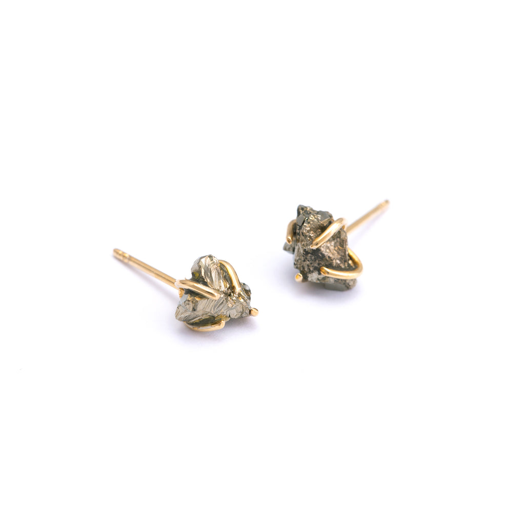 The Pyrite Stud Earrings - TheCrystalBoutique™